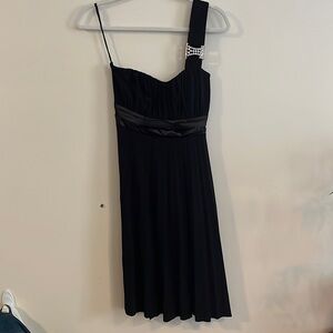 Vintage Taboo One Shoulder Empire Dress bling Y2K 90s formal‎ black rhinestone